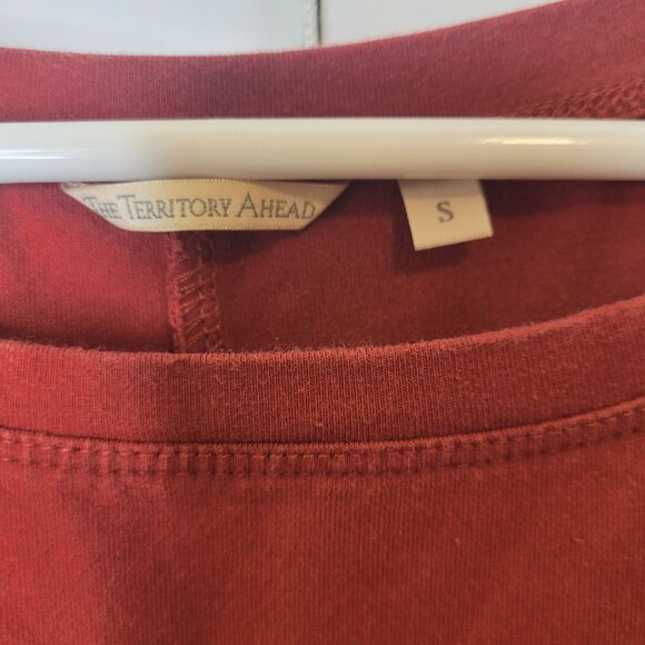 The Territory Ahead Womens Red LS Dress S Cotton Blend Terracotta Academia - Picture 3 of 6